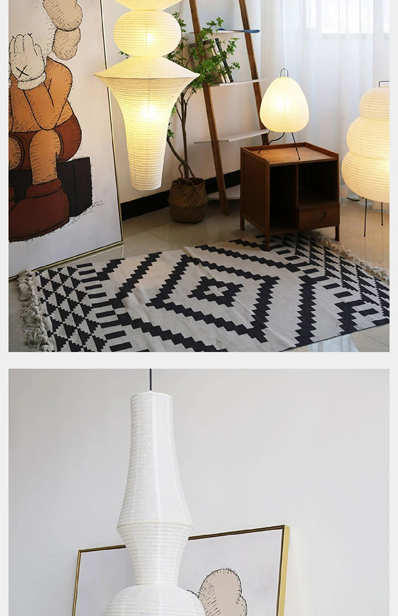 Nordic Wabi Sabi Wind Rice Paper Led Pendant Lights