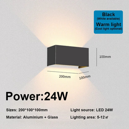 Nordic modern wall light 12W 24W IP65 waterproof LED lamps