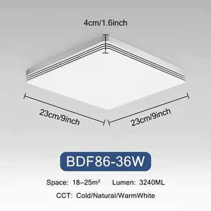 18W-48W LED Ceiling Light 15-30CM Square Ceiling Panel Light