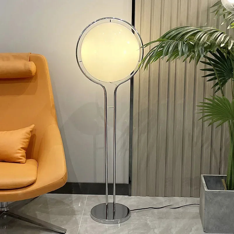Garrault  Delord Floor Lamp Chrome Metal White Acrylic Ball