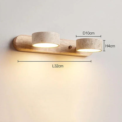 Travertine Duo Wall Light Wabi Sabi Creative Round LED