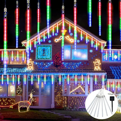 Solar Meteor Shower Lights Outdoor Meteor Lights 10Tubes