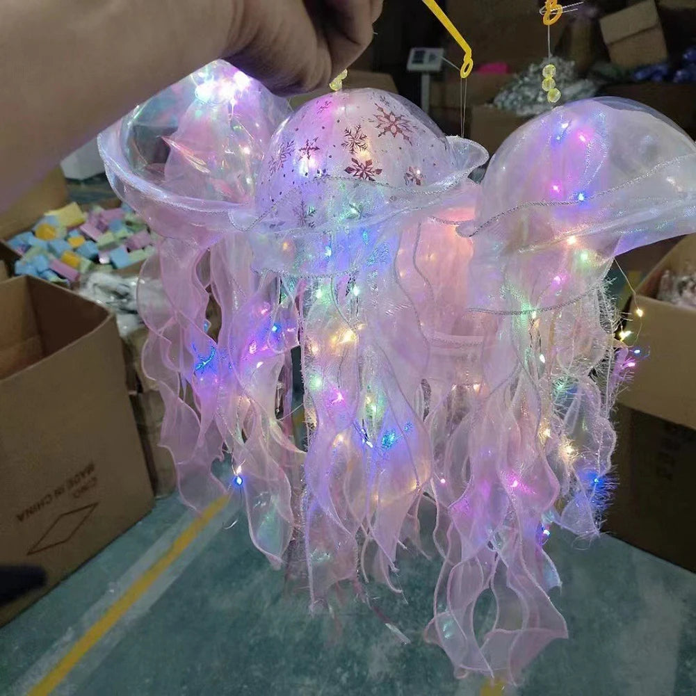 DIY Jellyfish Bedroom Light Lamp Hanging Ceiling Lanter