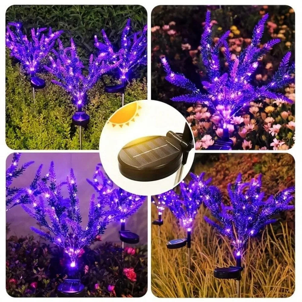 1PC Solar Lavender Flower Lights Purple LED Waterproof Decorative