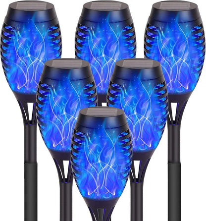 Solar Garden Flame Lights Flickering Flame Lamp Outdoor Lawn Light