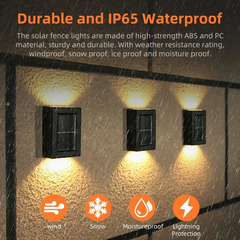Solar Up and Down Spot Lights Outdoor, Street Wall Light Lamp