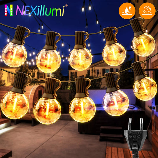 G40 LED Globe String Lights Outdoor EU Plug