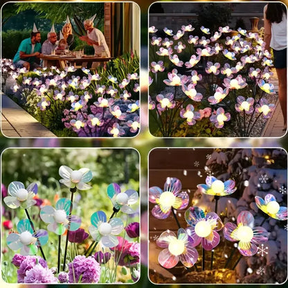 Solar Firefly Flower LED Lights Outdoor Waterproof 2 Modes Decoration