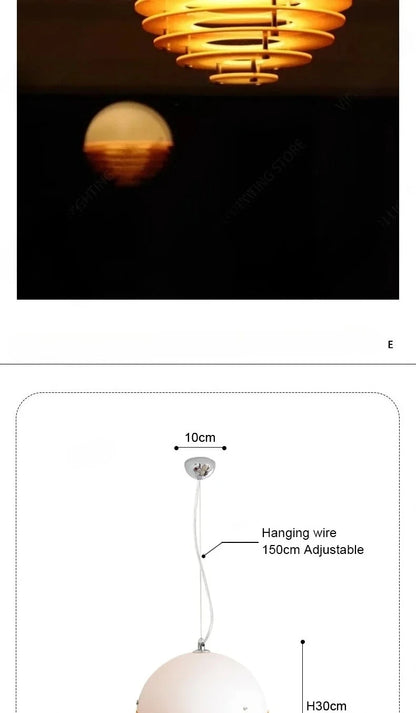 Nordic Danish Sunset Orange Restaurant Bar Pendant Lamp