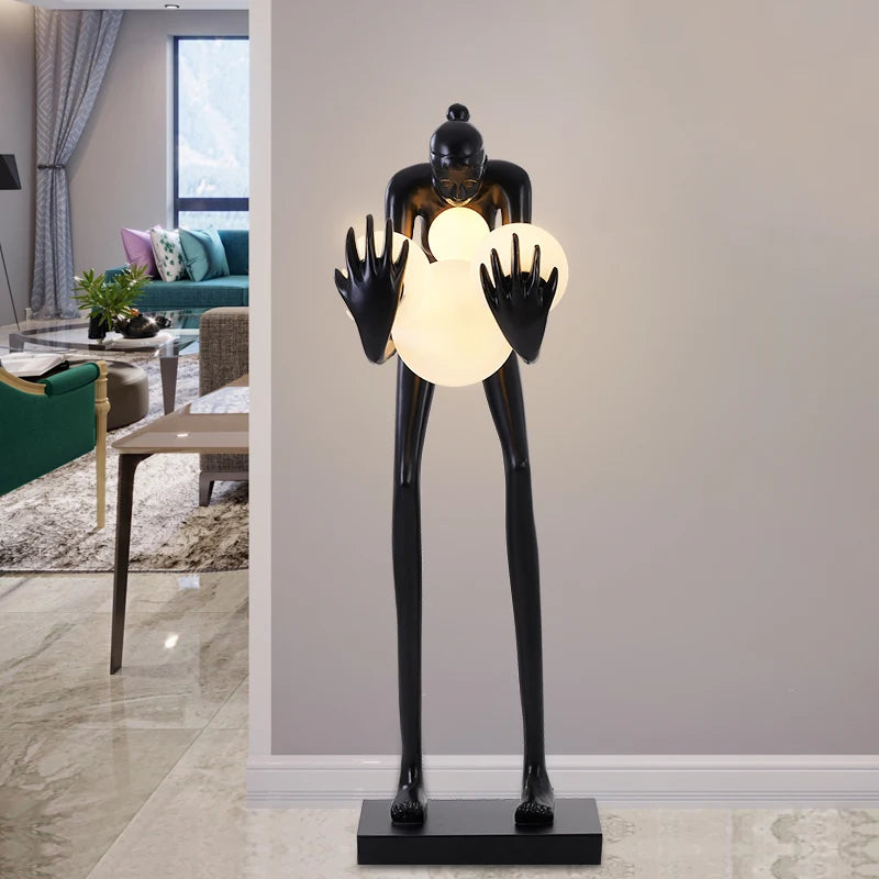 Nordic Humanoid Floor Lamp Sculpture Design Exhibition Lamp