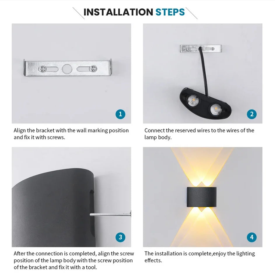 Led Wall Lamp outdoor Stair Light Fixture Bedside Loft