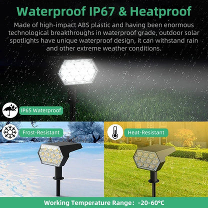 Solar Lights Outdoor  92 LED Solar Spot Lights Outdoor IP67 Waterproof