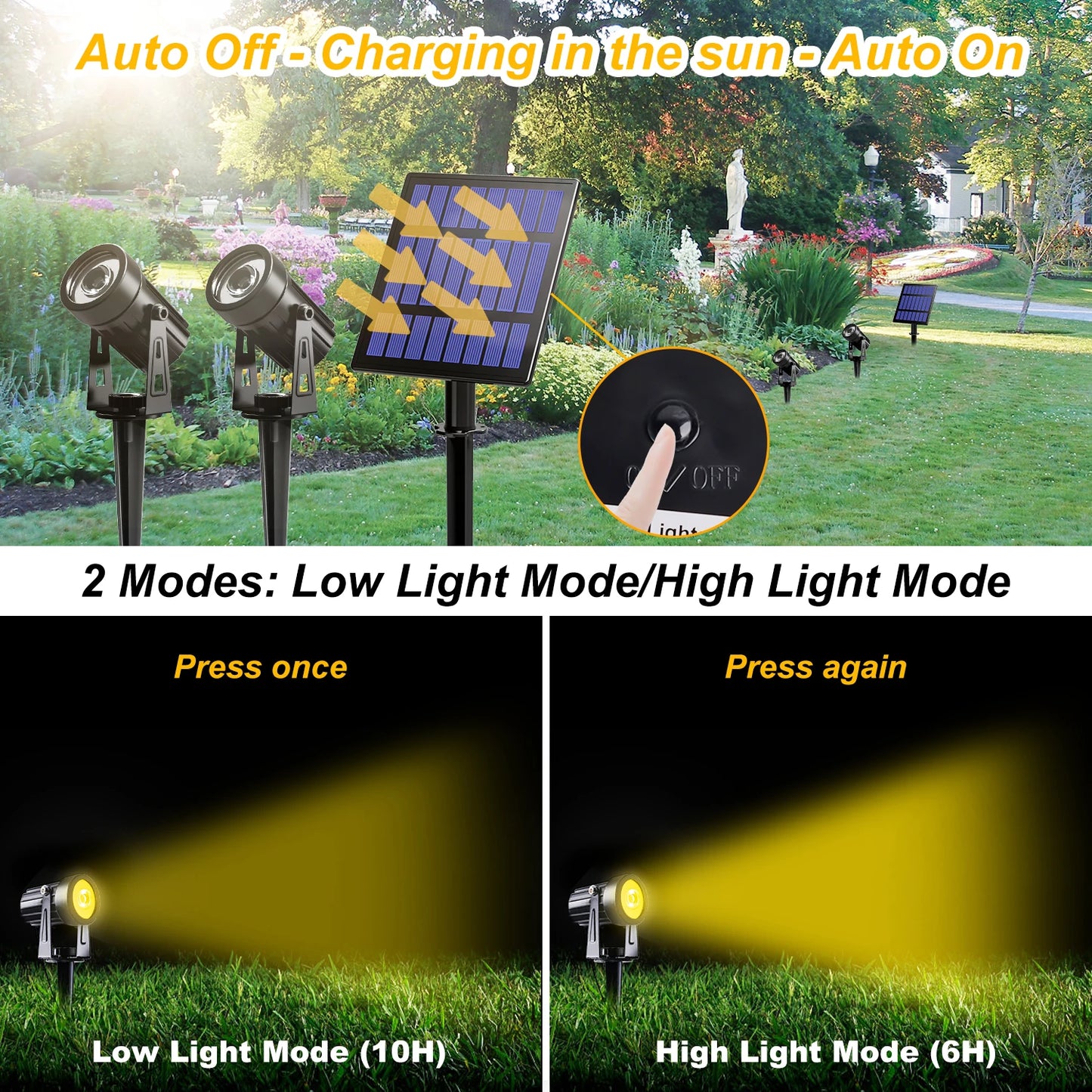Solar Powered Spotlight IP65 Solar LED Light Outdoor