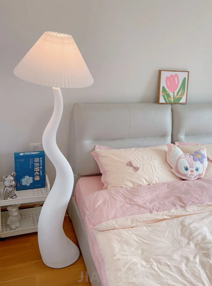 Vintage Living Room Floor Lamp Nordic Mushroom Wood Grain Light
