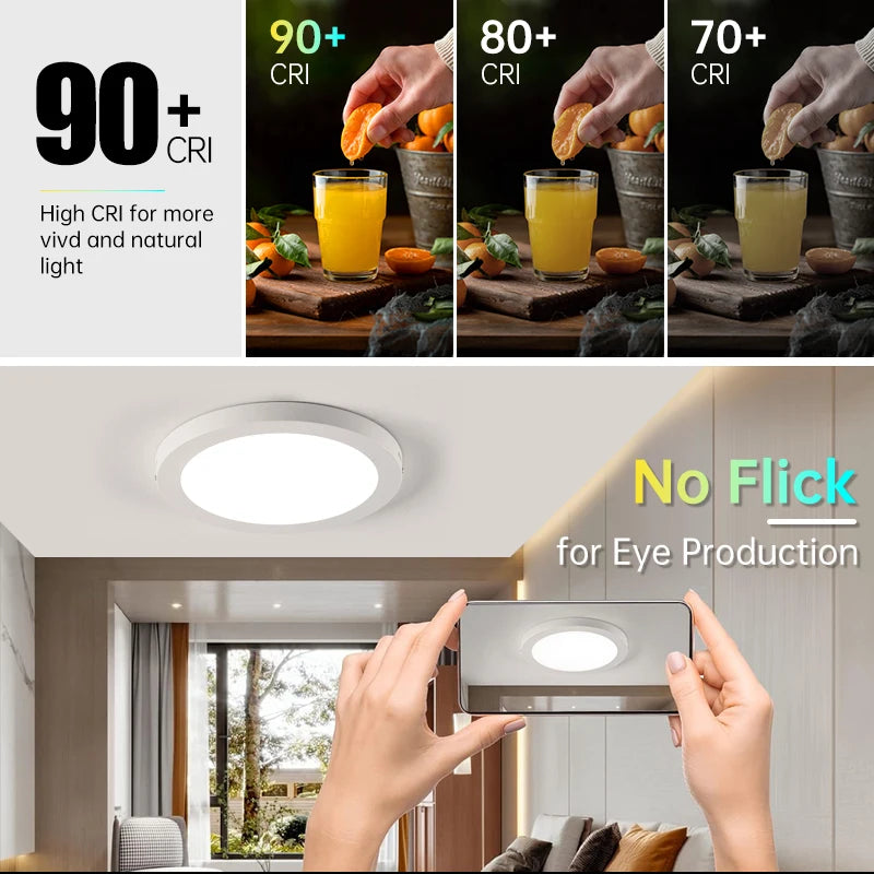 Led Ceiling Lights Fixture 110V 220V Ultra Thin Panel Lamp