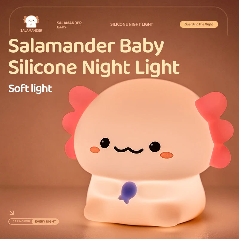 Axolotl Baby Night Light Cute Silicone Salamander Sleep Light