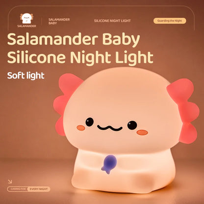 Axolotl Baby Night Light Cute Silicone Salamander Sleep Light