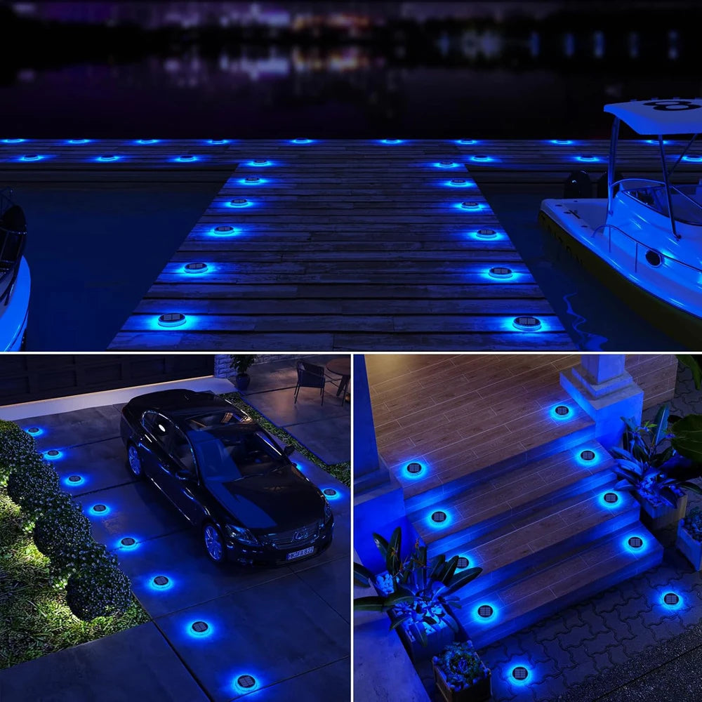 Solar Deck Lights Outdoor Waterproof LED Dock Lighting