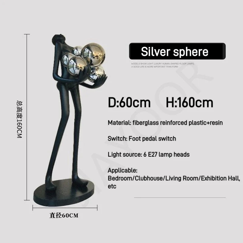 Nordic Humanoid Floor Lamp Sculpture Design Exhibition Lamp