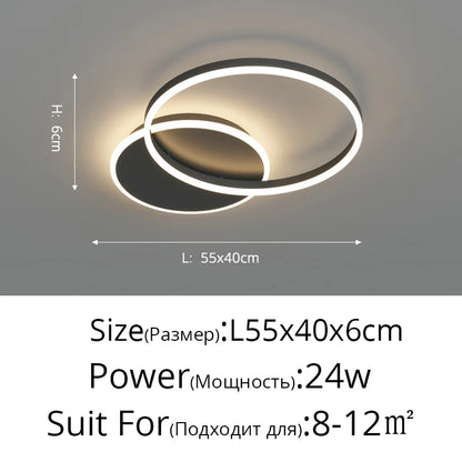Modern Round Design Ceiling Lights  Circle Rings Lighting