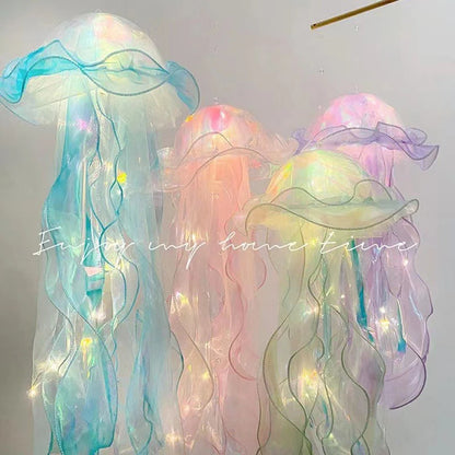 DIY Jellyfish Bedroom Light Lamp Hanging Ceiling Lanter