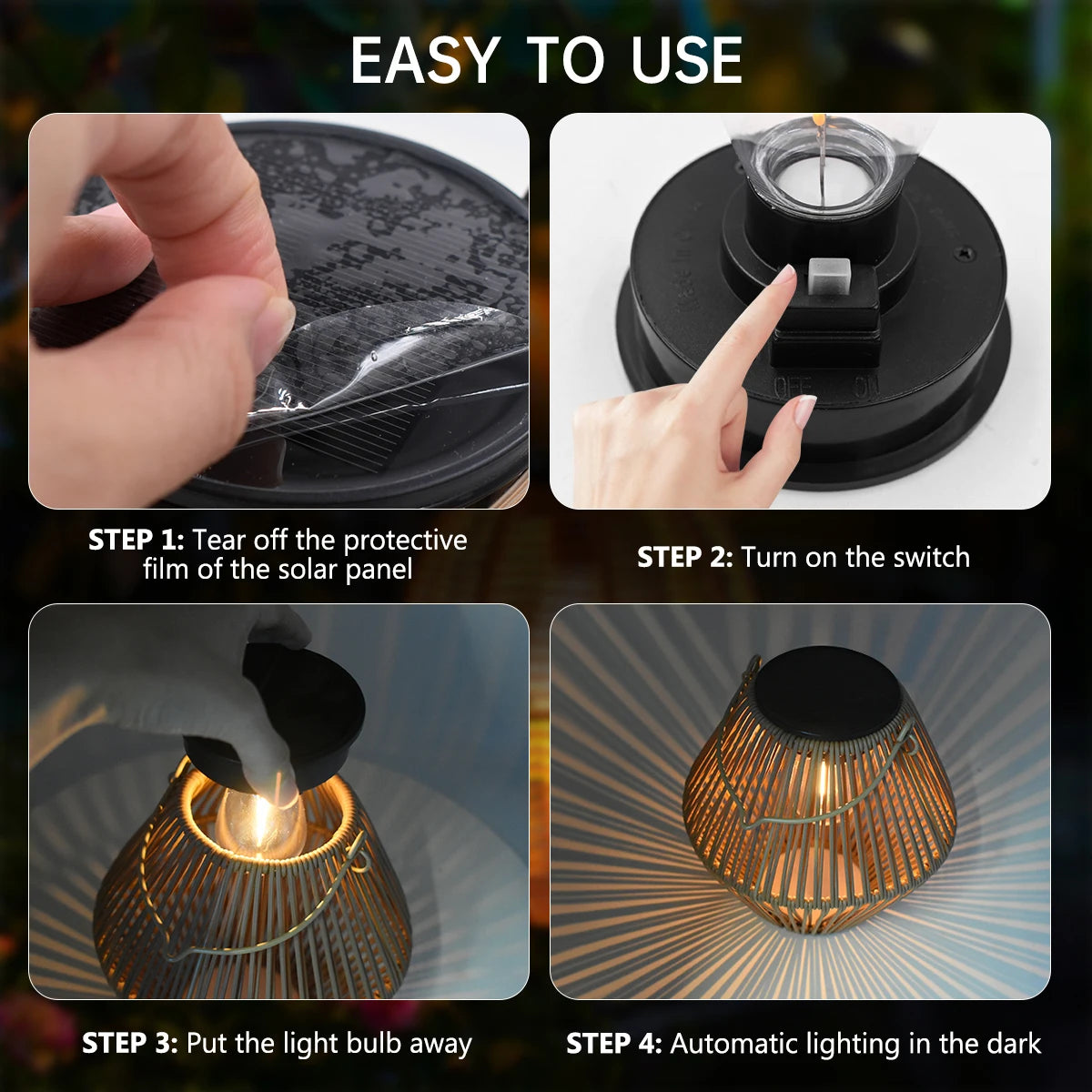 Solar Lantern Outdoor Solar Lanterns Waterproof for Garden Yard