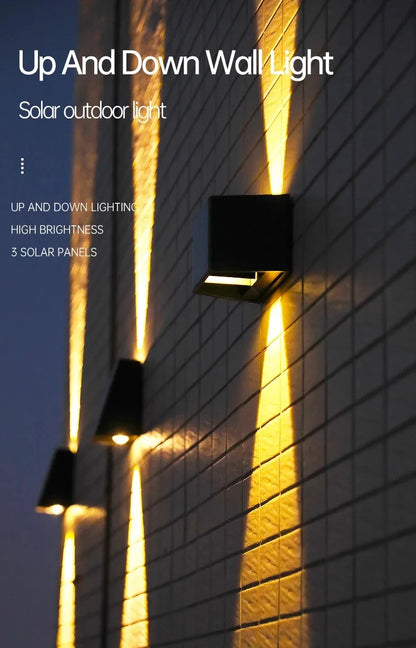 Outdoor LED Solar Wall Light ABS Garden Decoration Wall Light