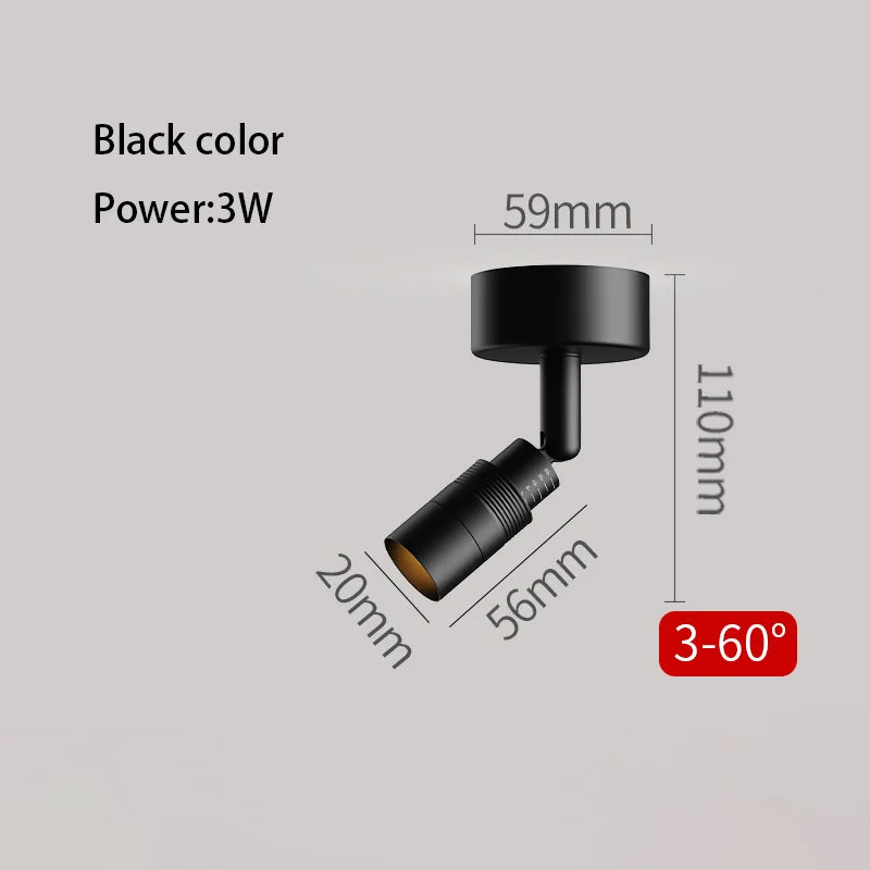 3-60 Degree Adjustable Angle Beam Led Spotlight