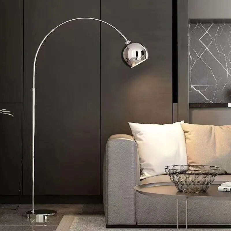Style Silver Adjustable Floor Lamp Sofa Side Standing Light