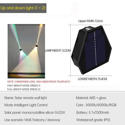 Outdoor LED Solar Wall Light ABS Garden Decoration Wall Light