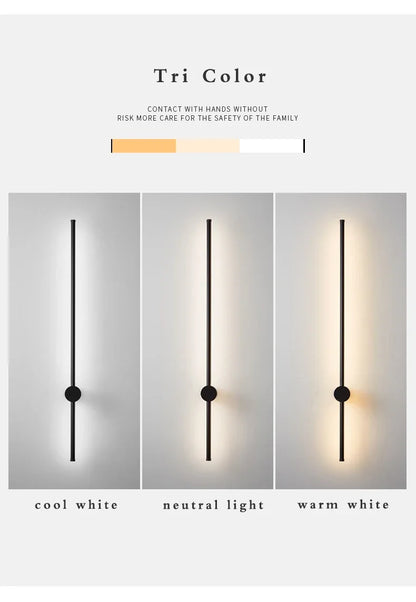 Nordic Art Design Minimalist Long Line Wall Lamps Modern
