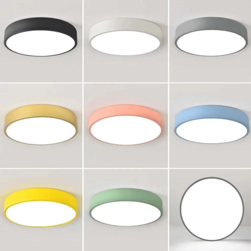 LED Nordic Ceiling Light Circular Grain Macaron Lamp