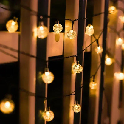 LED Solar-Powered Bubble Ball LED String Light Waterproof Outdoor