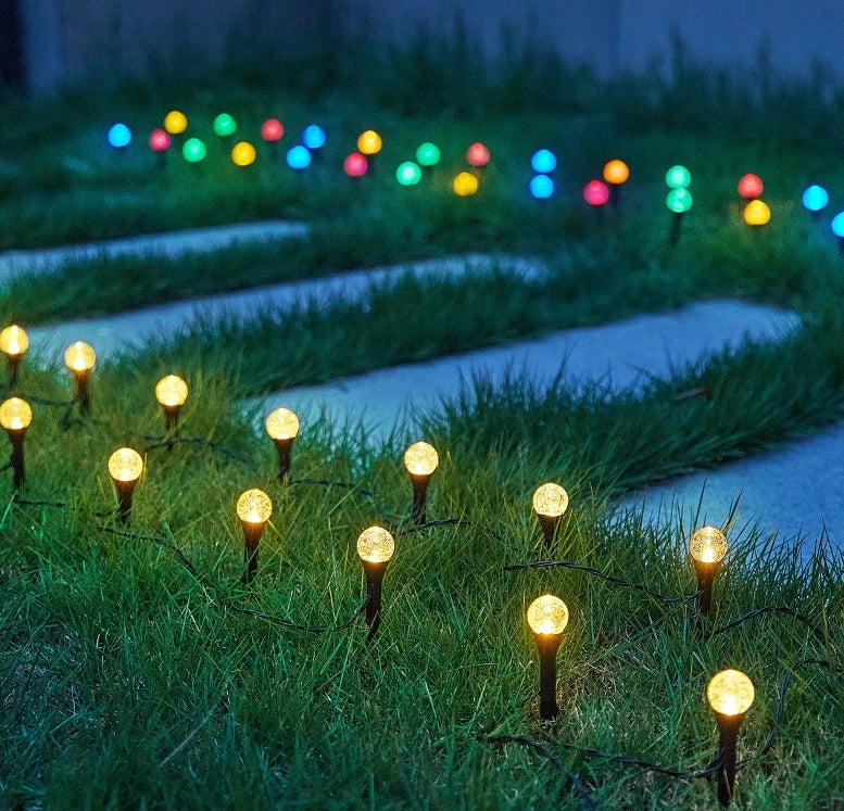 Leds Solar Garden Crystal Lights, Outdoor Lawn Lights