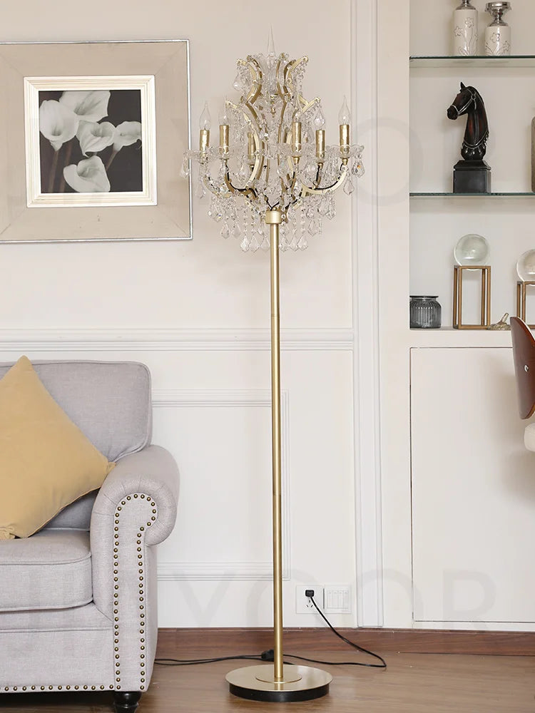 Luxury Crystal Floor Lamp Living Room Bedroom Bedside Lamp