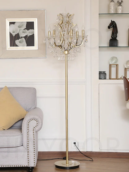Luxury Crystal Floor Lamp Living Room Bedroom Bedside Lamp
