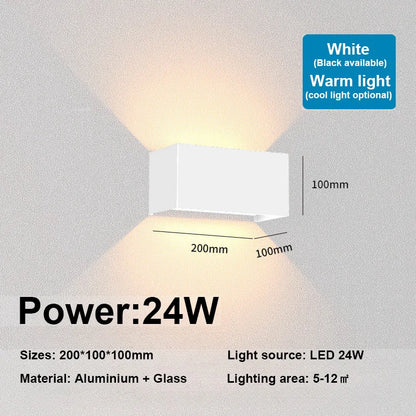 Nordic modern wall light 12W 24W IP65 waterproof LED lamps