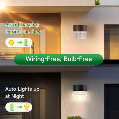 Solar Wall Light Led Courtyard Street Exterior Garden Wall Lighting