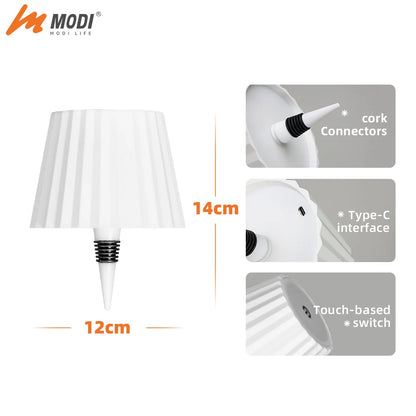 Wireless Touch Control Bottle Table Lamp with 3 Colors