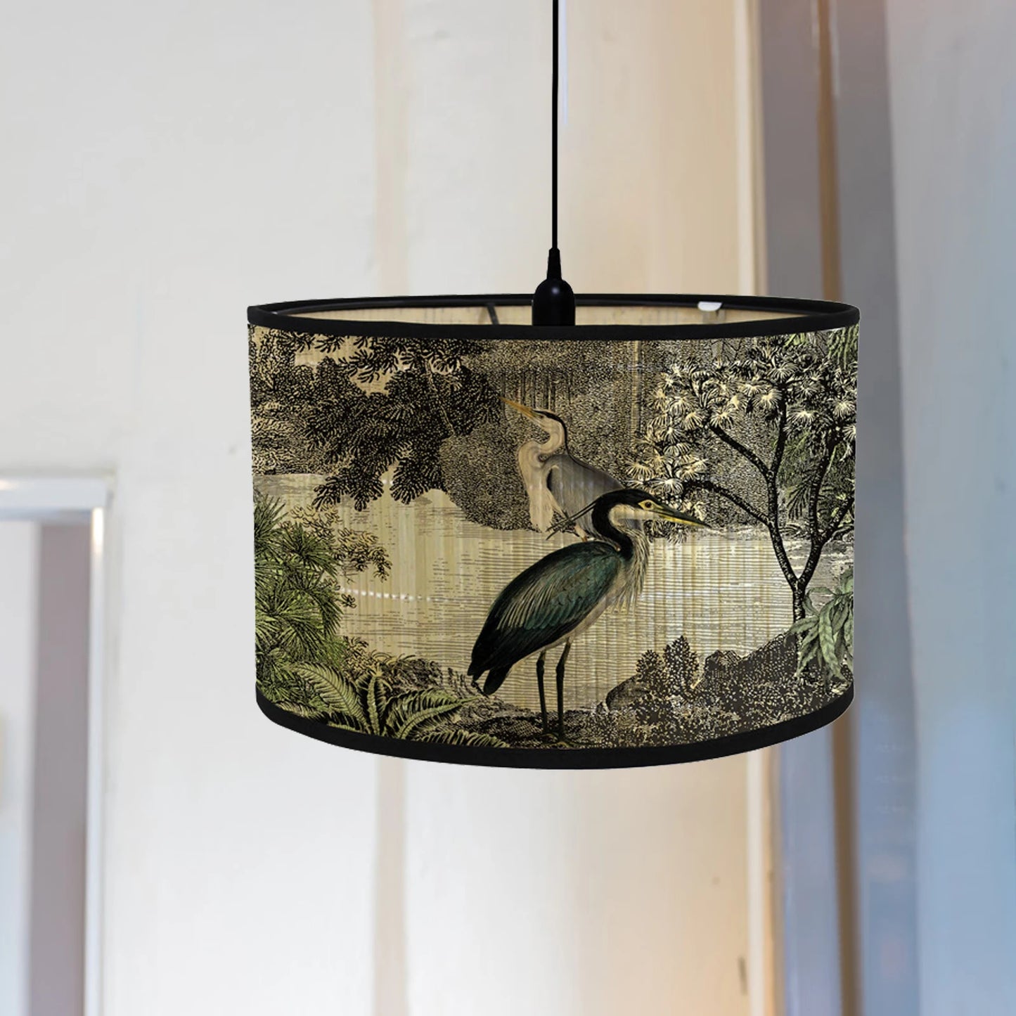 Retro Style Flower Printing Lampshade Japanese Style