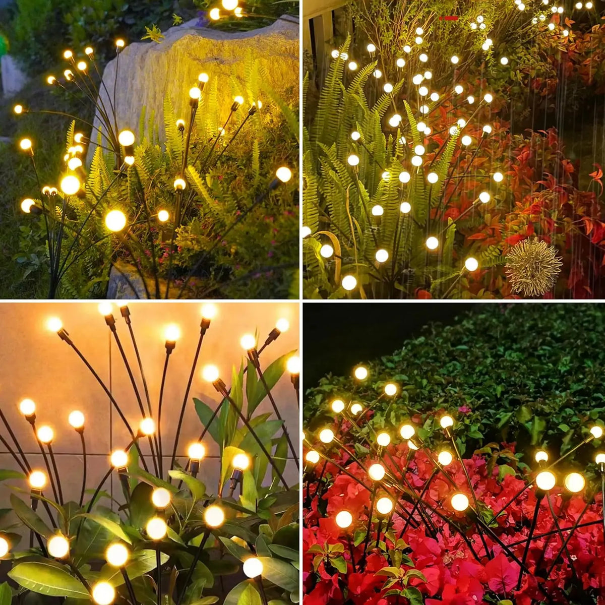 10 LED Solar Garden Lights Firefly Waterproof Solar Lights Outdoor