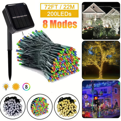 8Modes Solar String LED Fairy Lights Garland Festoon Outdoor