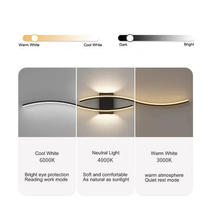 Long Strip LED Wall Lamps for Bedroom Living Room Indoor