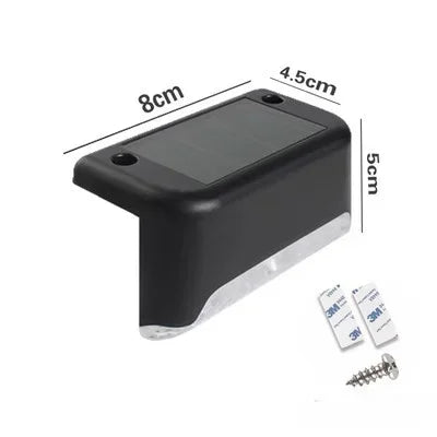 Warm White LED Solar Step Lamp Path Stair Outdoor Garden Lights