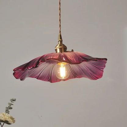 Vintage Pendant Lights Flower Glass Hanging Lamps
