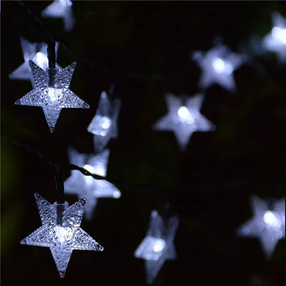 Solar Star String Lights Outdoor Waterproof LED Solar Powered Fairy Lights