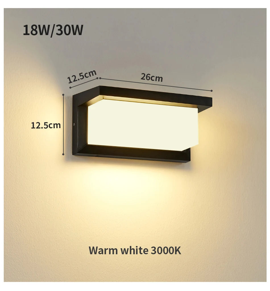LED Outdoor Wall Lamp Waterproof IP65 Radar Sensor Ligthing