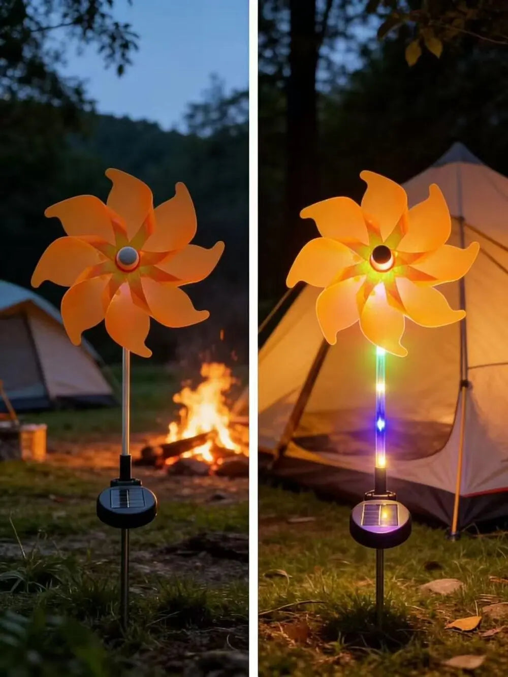 1PC Colorful Windmill Solar Garden Lamp Outdoor Pathway