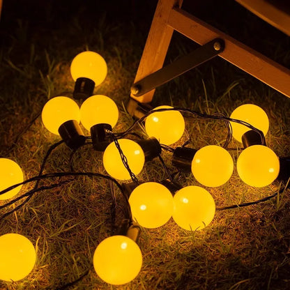 Outdoor Solar Lights White Bulbs String Lights For Garden