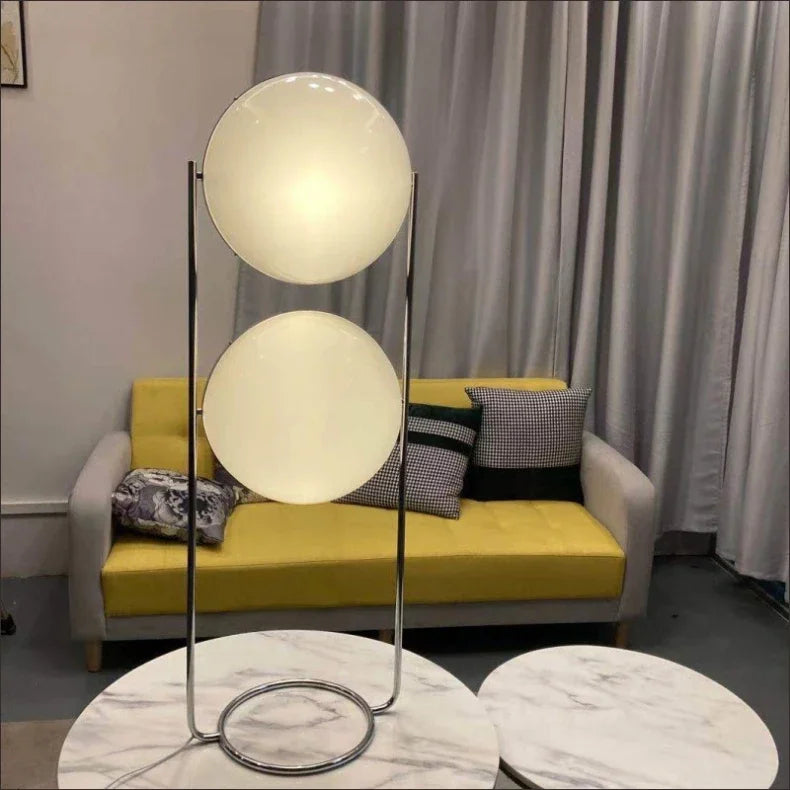 Garrault  Delord Floor Lamp Chrome Metal White Acrylic Ball